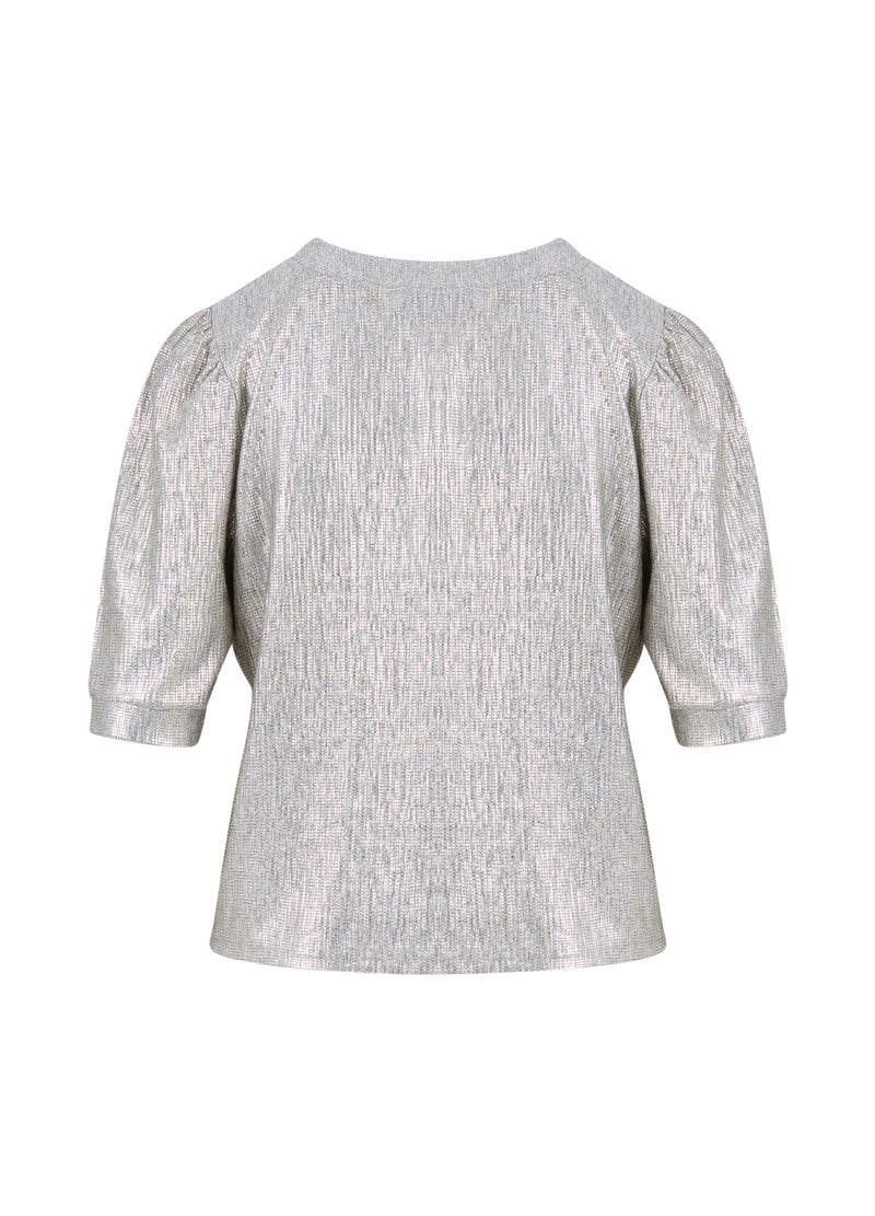 Coster Copenhagen TOP MED PUFFÄRMAR Shirt/Blouse Silver/gold - 212