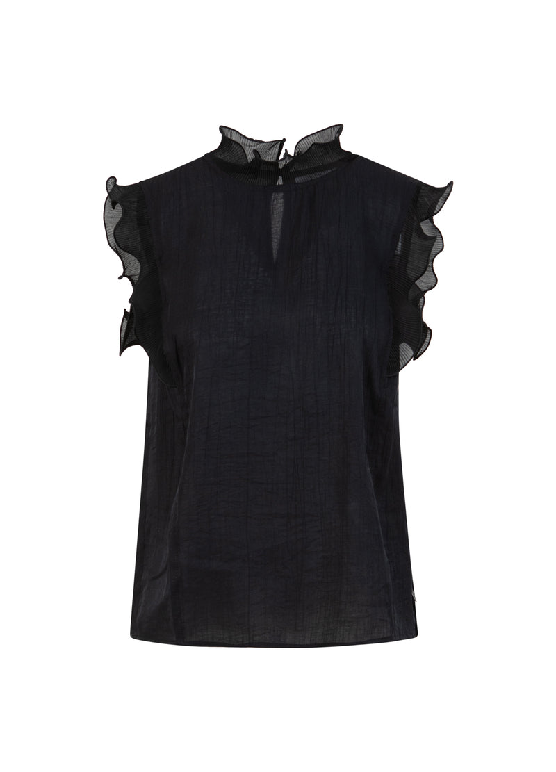 Coster Copenhagen TOP MED VOLANGER Shirt/Blouse Black - 100