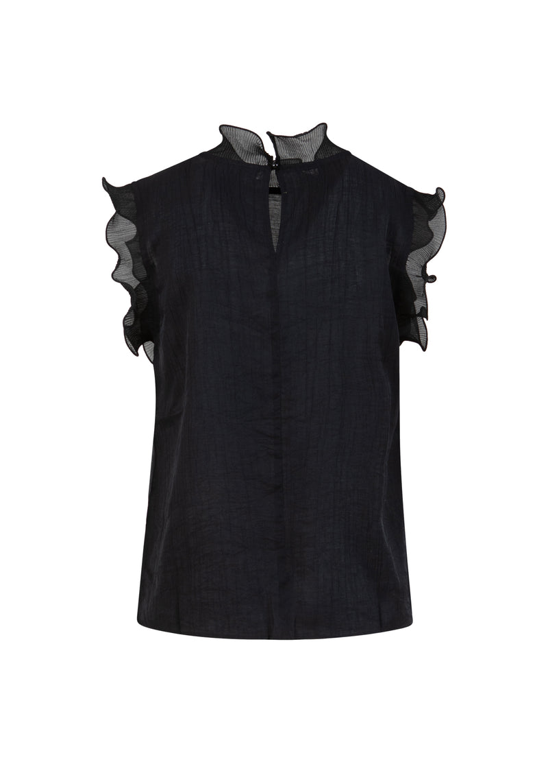 Coster Copenhagen TOP MED VOLANGER Shirt/Blouse Black - 100