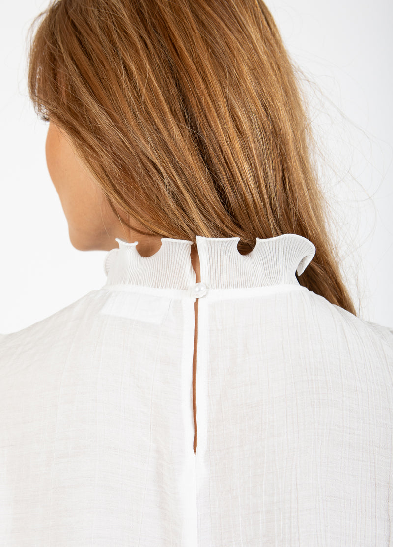 Coster Copenhagen TOP MED VOLANGER Shirt/Blouse Off white - 201