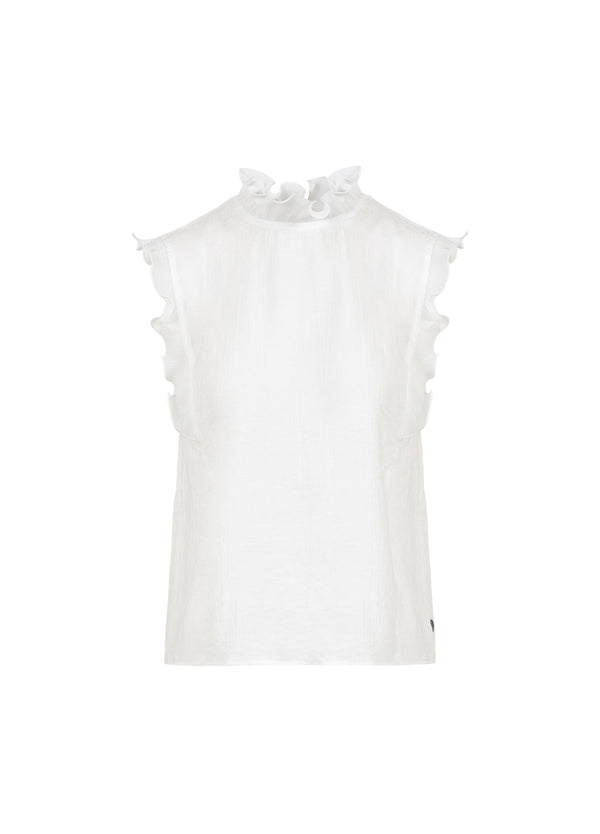 Coster Copenhagen TOP MED VOLANGER Shirt/Blouse Off white - 201