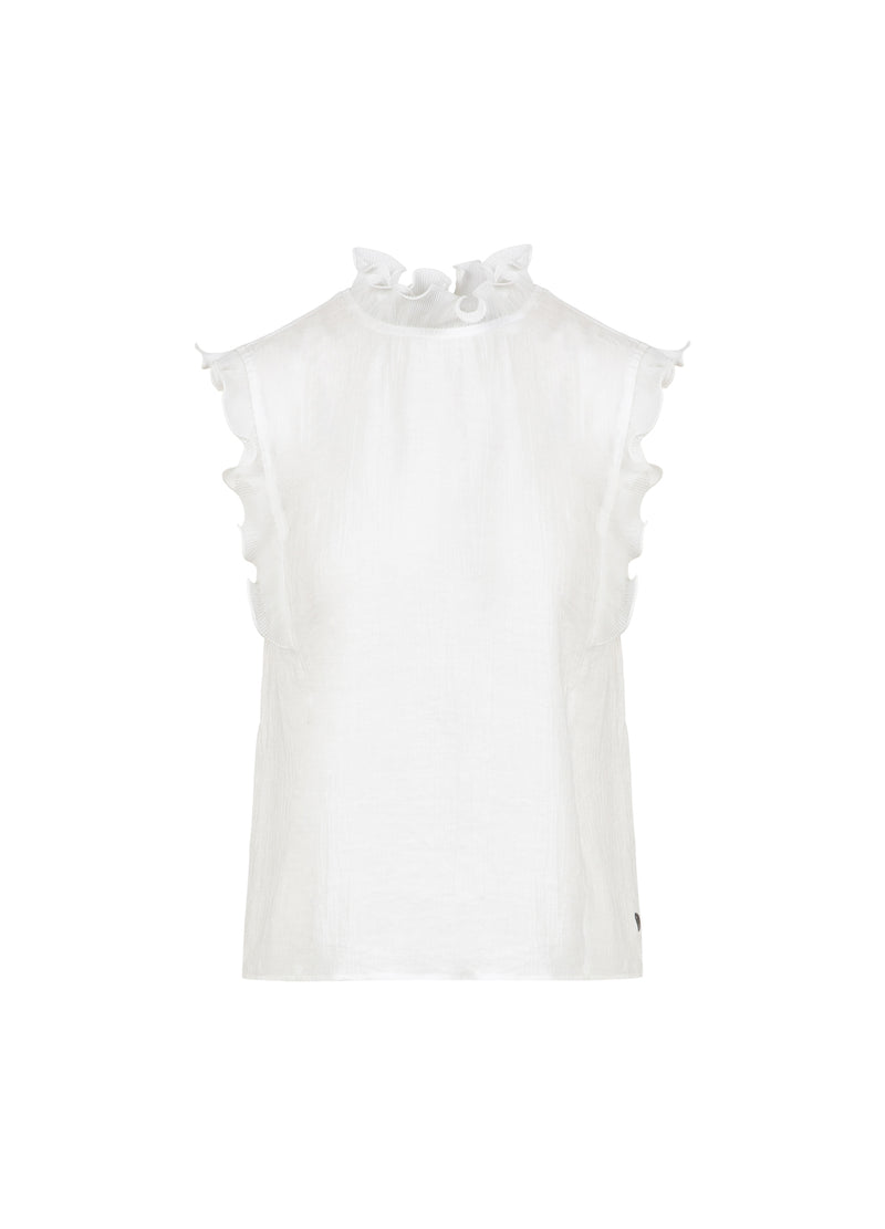 Coster Copenhagen TOP MED VOLANGER Shirt/Blouse Off white - 201