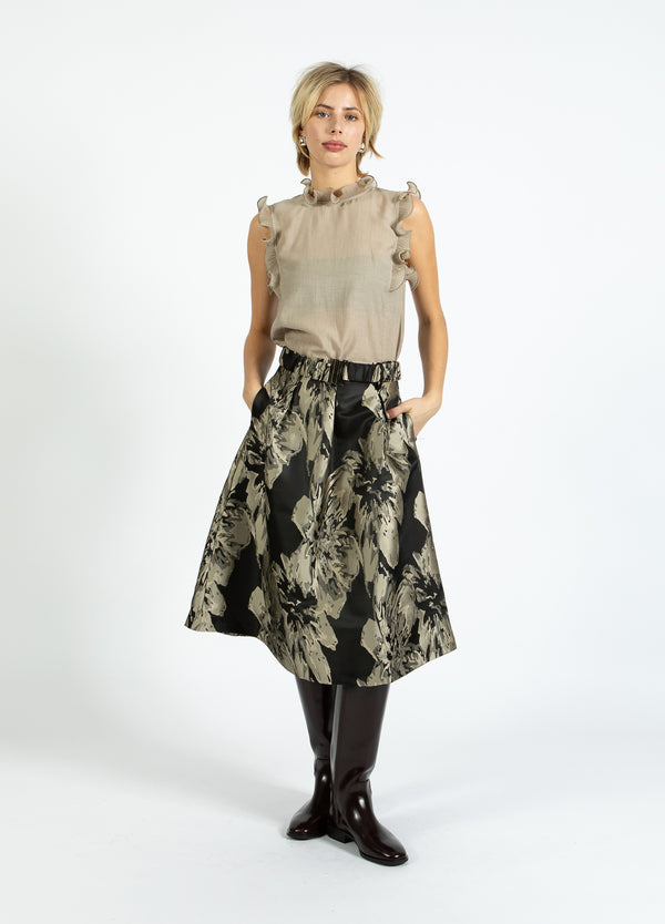 Coster Copenhagen TOP MED VOLANGER Shirt/Blouse Grey sand - 241