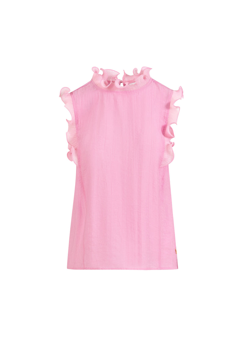 Coster Copenhagen TOP MED VOLANGER Shirt/Blouse Magenta - 861