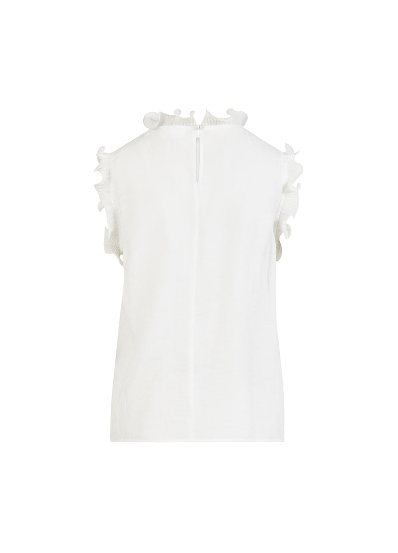 Coster Copenhagen TOP MED VOLANGER Shirt/Blouse Off White - 202