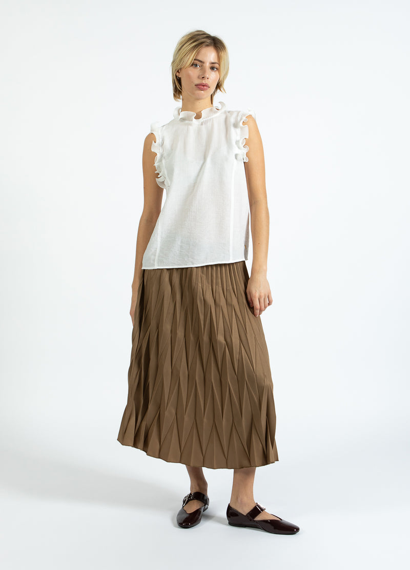 Coster Copenhagen TOP MED VOLANGER Shirt/Blouse Off White - 202