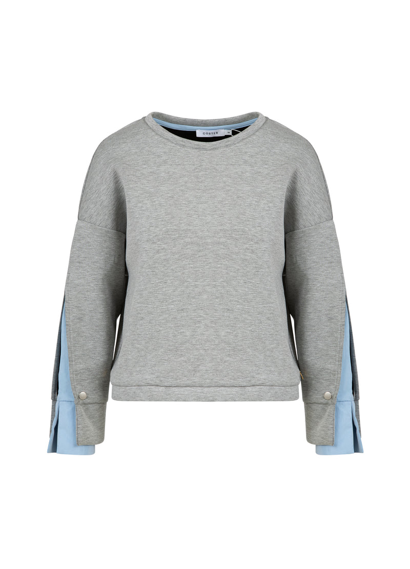 Coster Copenhagen TRÖJA MED ÄRMDETALJ Shirt/Blouse Grey melange - 142