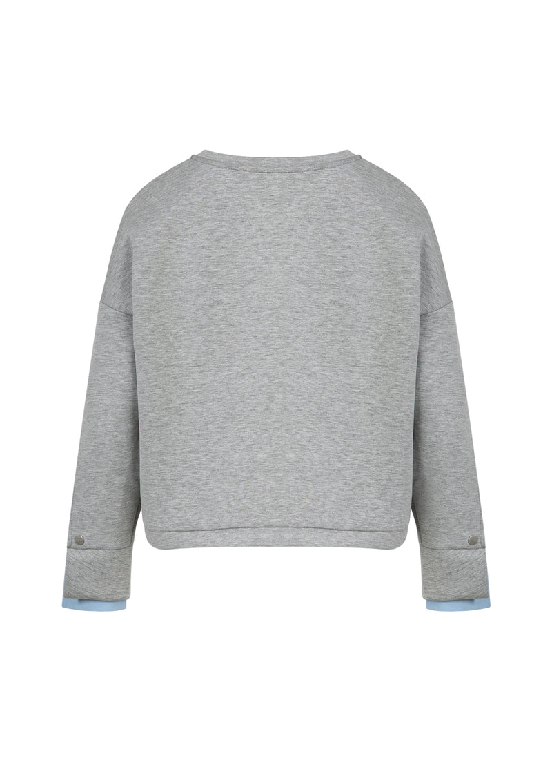 Coster Copenhagen TRÖJA MED ÄRMDETALJ Shirt/Blouse Grey melange - 142