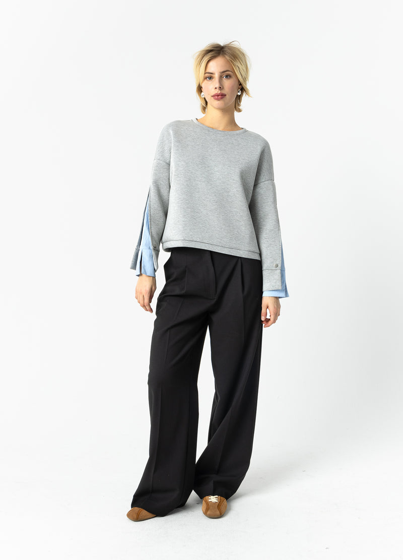 Coster Copenhagen TRÖJA MED ÄRMDETALJ Shirt/Blouse Grey melange - 142