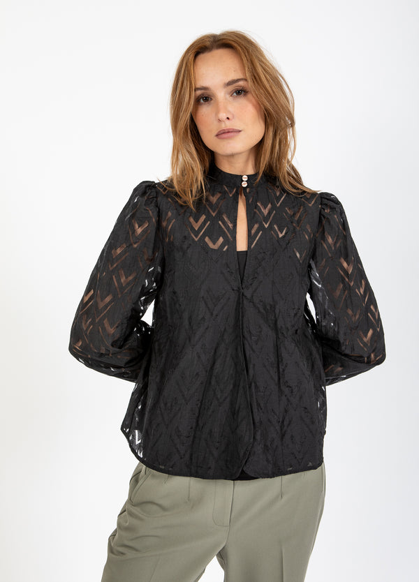 Coster Copenhagen TRÖJA MED V-HALS Shirt/Blouse Black - 100