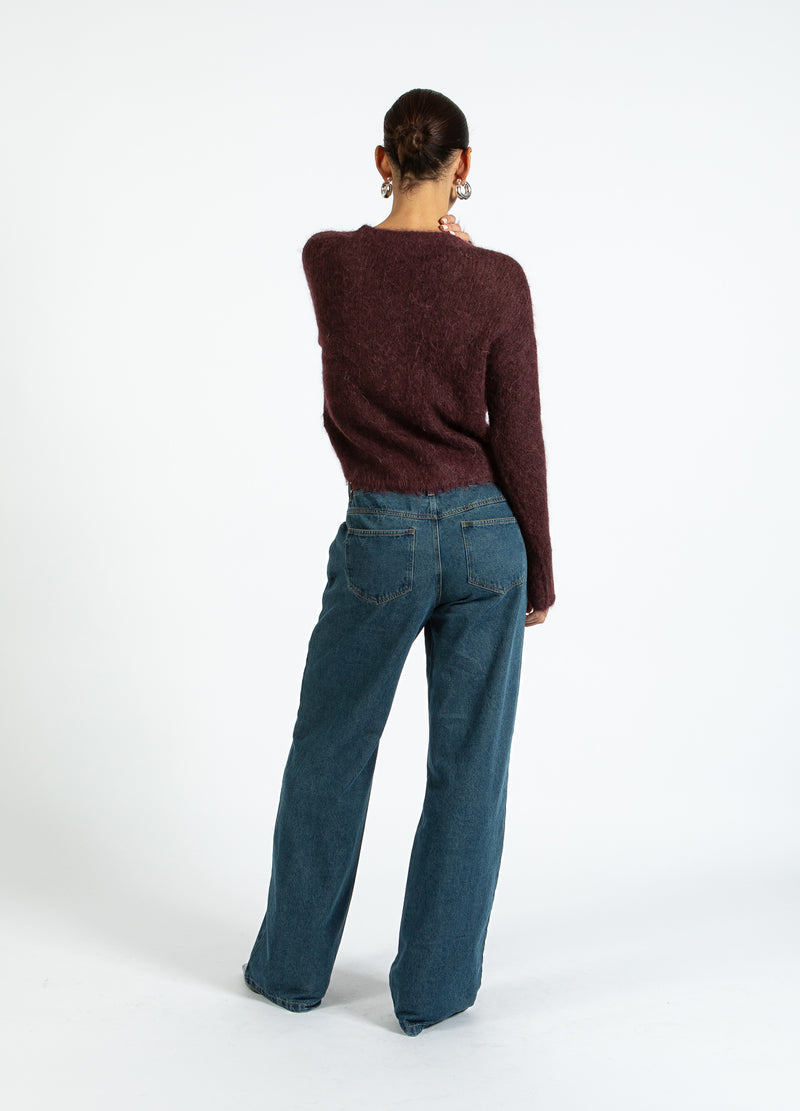 Coster Copenhagen V-HALSSTRICK I ALPACKA Knitwear Bordeaux - 653