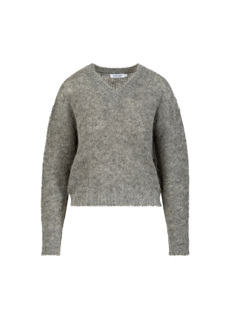 Coster Copenhagen V-HALSSTRICK I ALPACKA Knitwear Light grey melange - 129