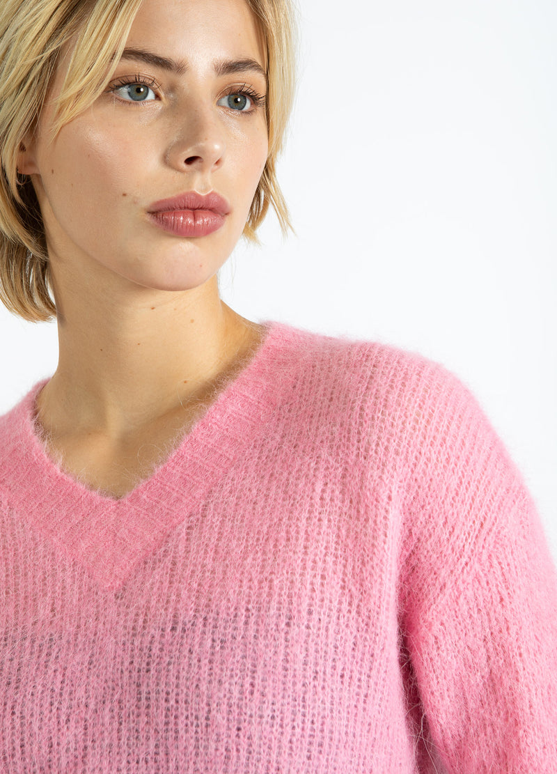 Coster Copenhagen V-HALSSTRICK I ALPACKA Knitwear Tropical pink - 689