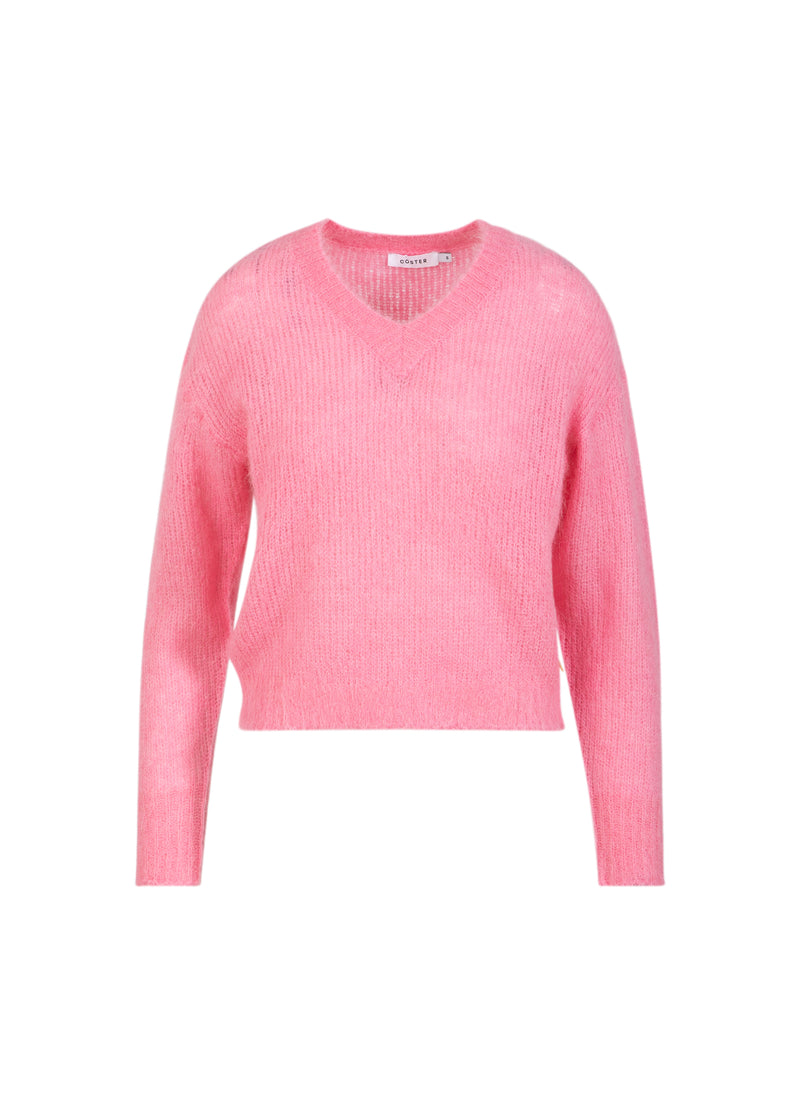 Coster Copenhagen V-HALSSTRICK I ALPACKA Knitwear Tropical pink - 689