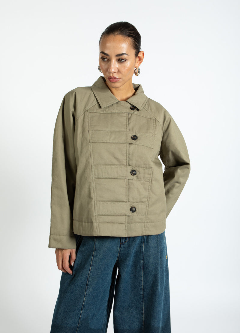 Coster Copenhagen VADDAD MILITÄRJACKA Outerwear Hunter Green - 486