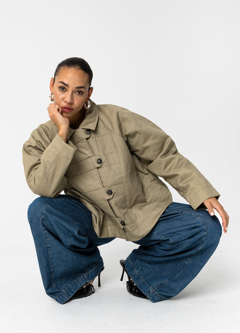 Coster Copenhagen VADDAD MILITÄRJACKA Outerwear Hunter Green - 486