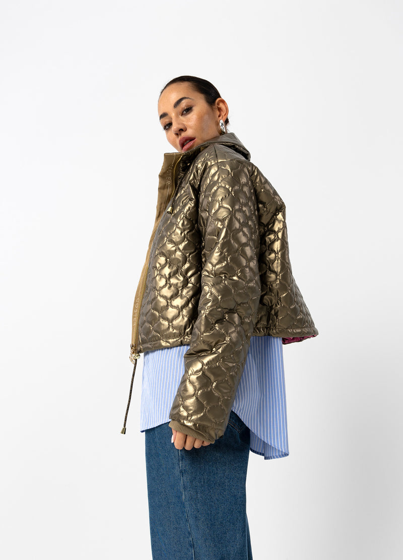 Coster Copenhagen VADDERADE PUFFERJACKA Outerwear Metallic sand - 370