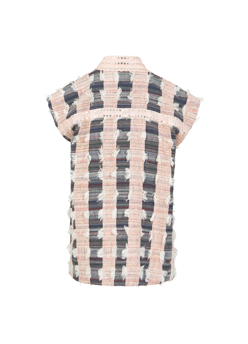 Coster Copenhagen VEST MED SPEJL-BÅND Vest Blush/black jaquard - 638