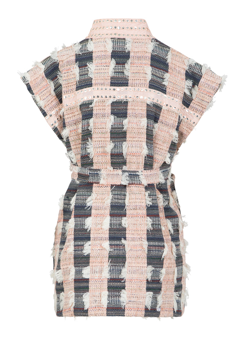 Coster Copenhagen VEST MED SPEJL-BÅND Vest Blush/black jaquard - 638