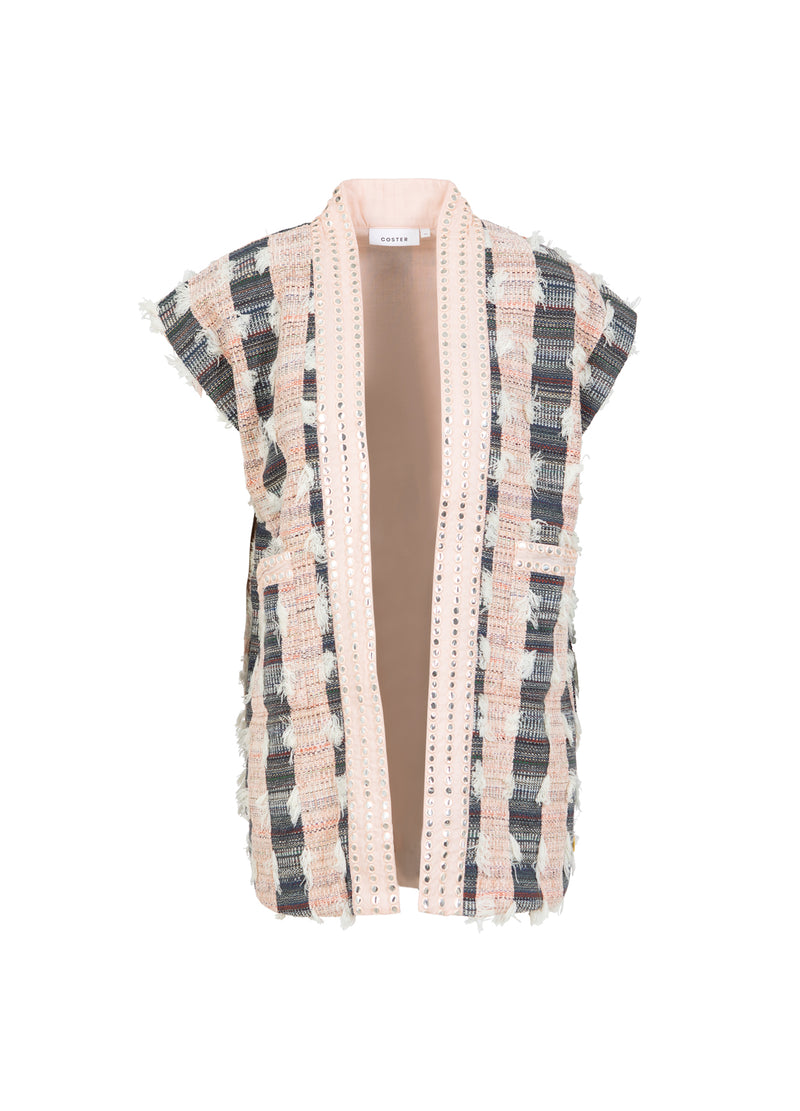 Coster Copenhagen VEST MED SPEJL-BÅND Vest Blush/black jaquard - 638