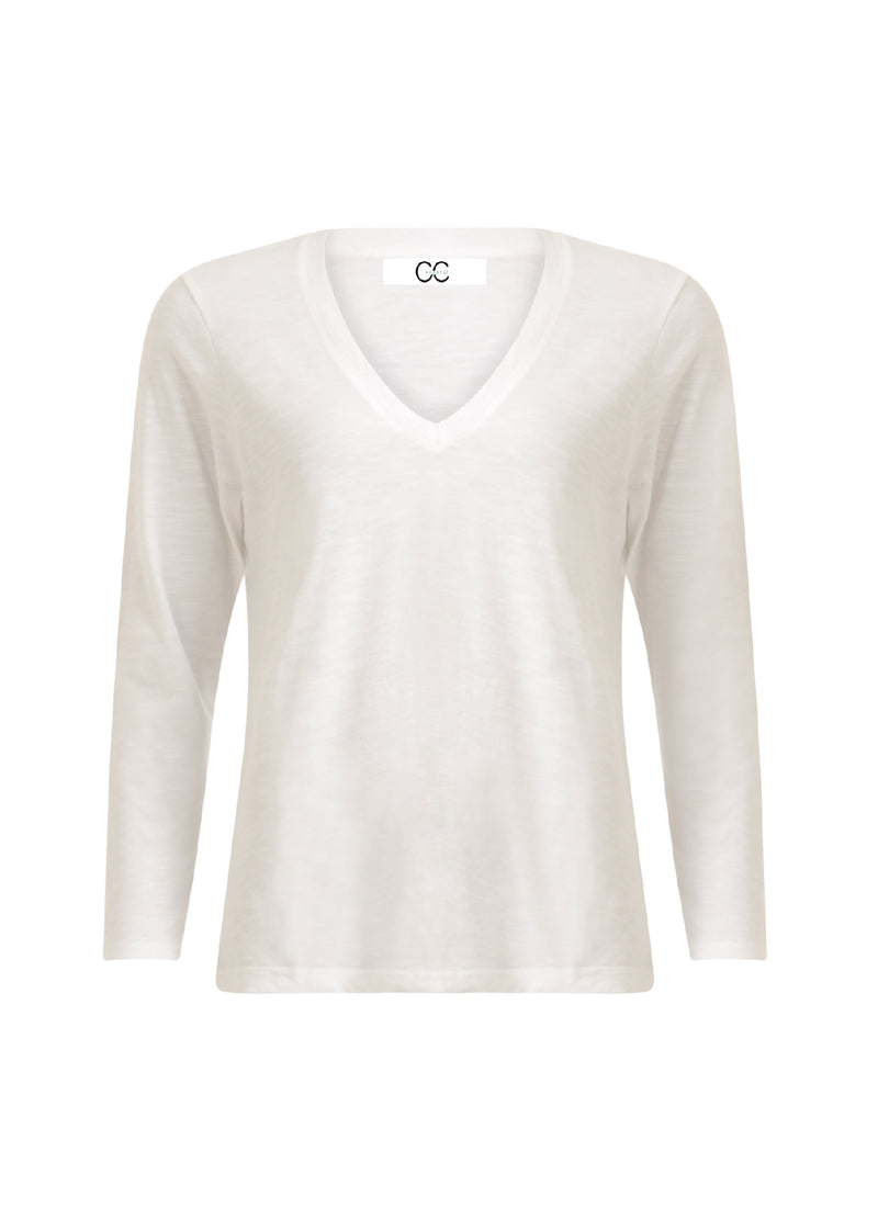 CC Heart CC HEART LÅNGÄRMAD V-RINGAD T-SHIRT T-Shirt White - 200