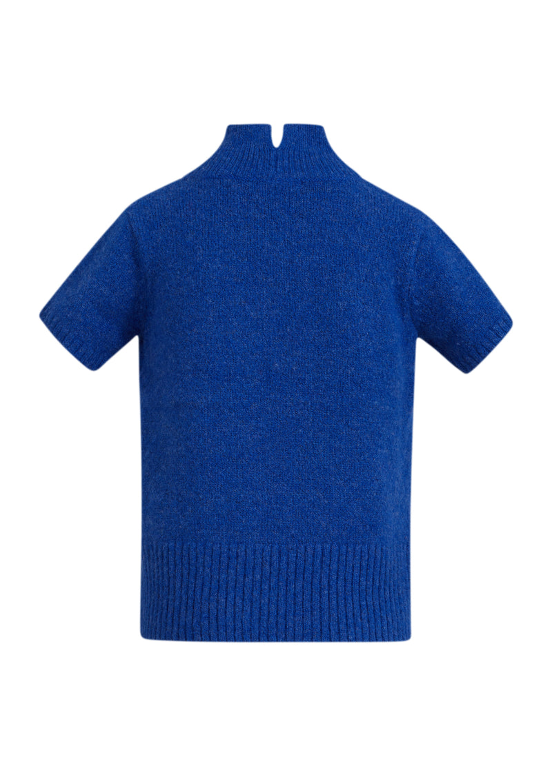 CC Heart CC HJÄRTA KORTÄRM ALPACA TOPP Knitwear Cobalt Blue - 514