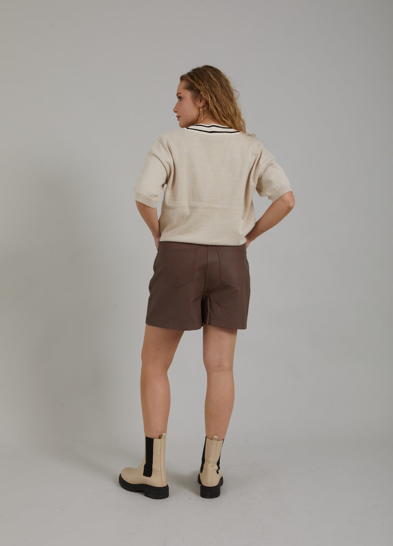 Coster Copenhagen  LÄDERSKJORTS Pants Spring brown - 387