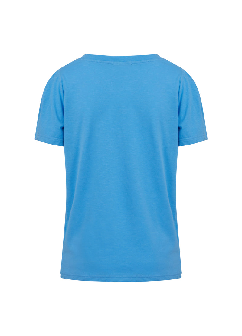 Coster Copenhagen  T-SHIRT M. PRESSVECK T-Shirt Sporty blue - 520