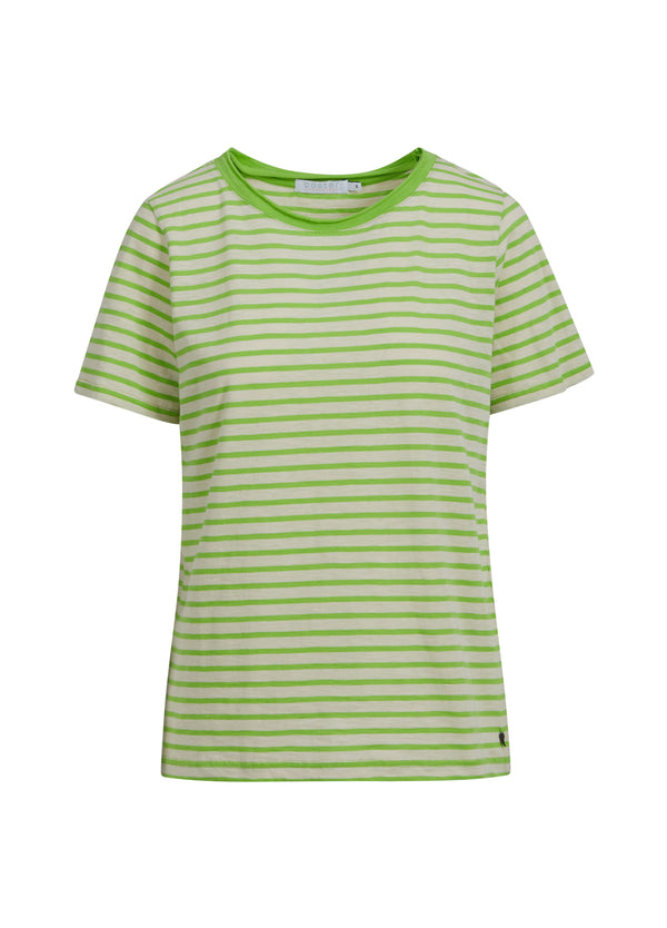 Coster Copenhagen  T-SHIRT M. RÄNDER T-Shirt Flashy green cream stripe - 481