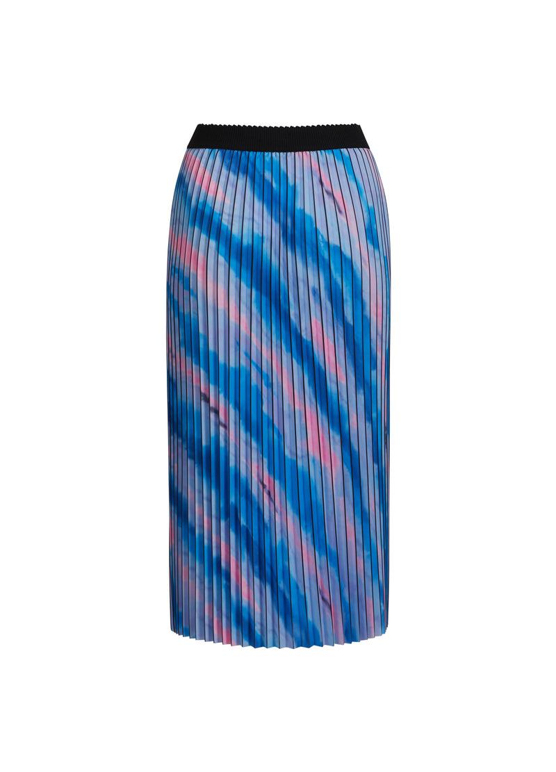 Coster Copenhagen  VECKAD KJOL M. BLEKT RANDIGT MÖNSTER  Skirt Faded stripe print blue - 509